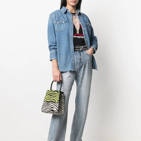 Re/Done Cotton Denim Snap Button Jacket Women Medium New - Picture 1 of 6